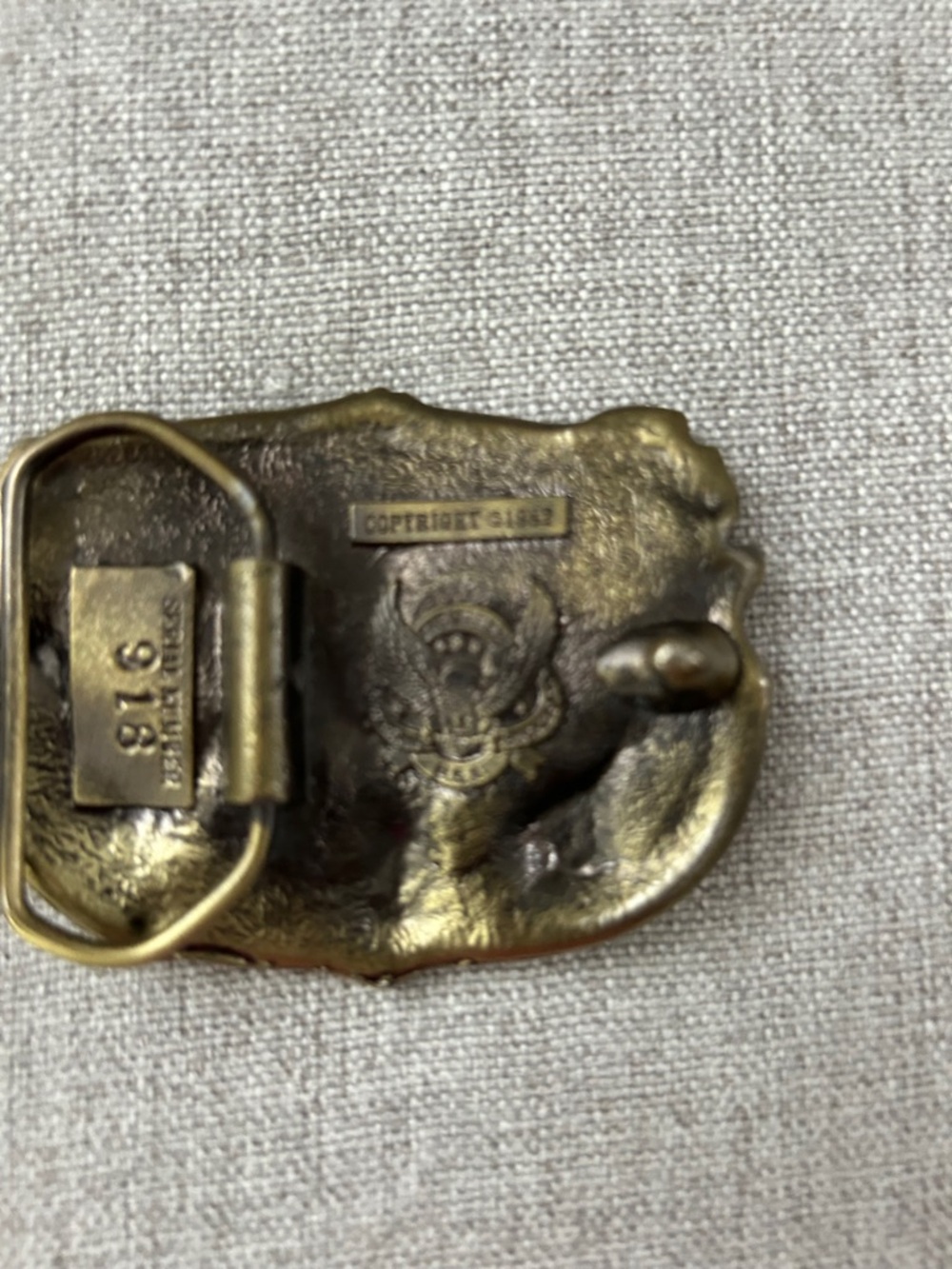 Bluegrass VTG 1982 USA BUCKLE CO banjo  Music Brass Tone Belt Buckle - Picture 3 of 5